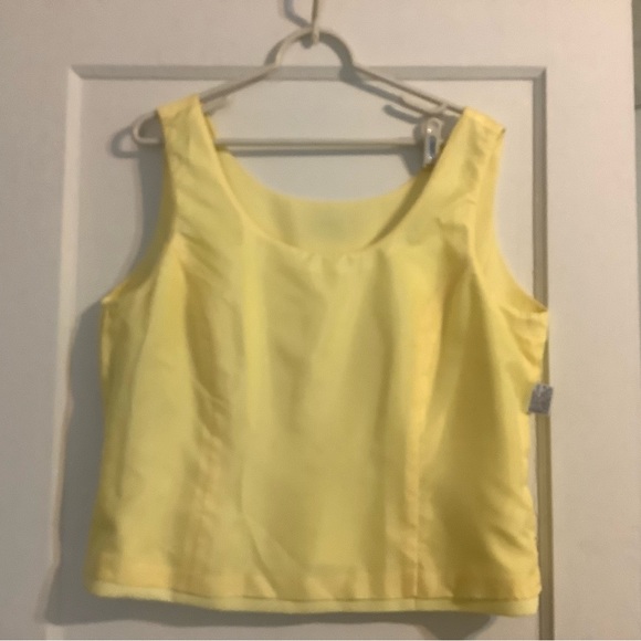 Tahari Yellow Sleeveless Top, 16 Petite - Picture 4 of 10